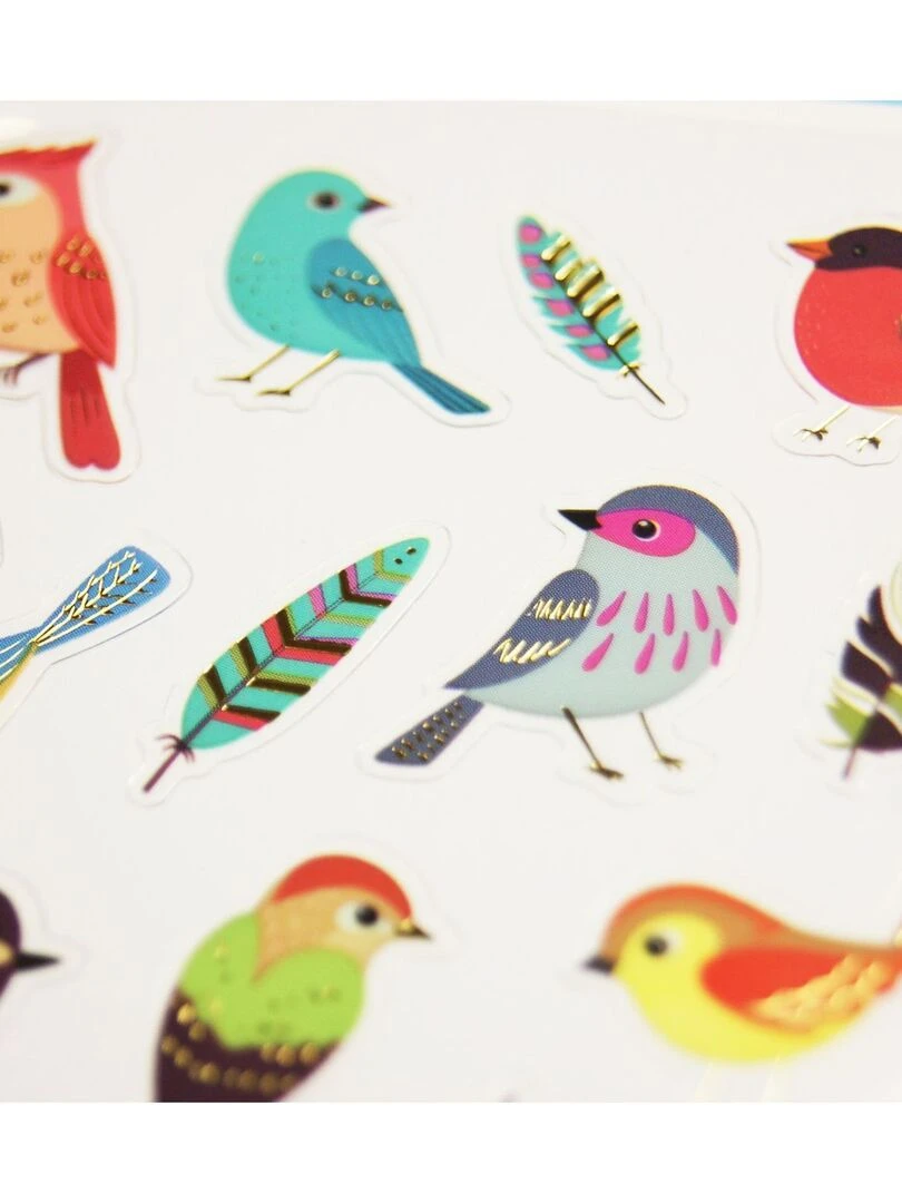 Autocollants   Oiseaux Colorés   1 8 cm   N/A