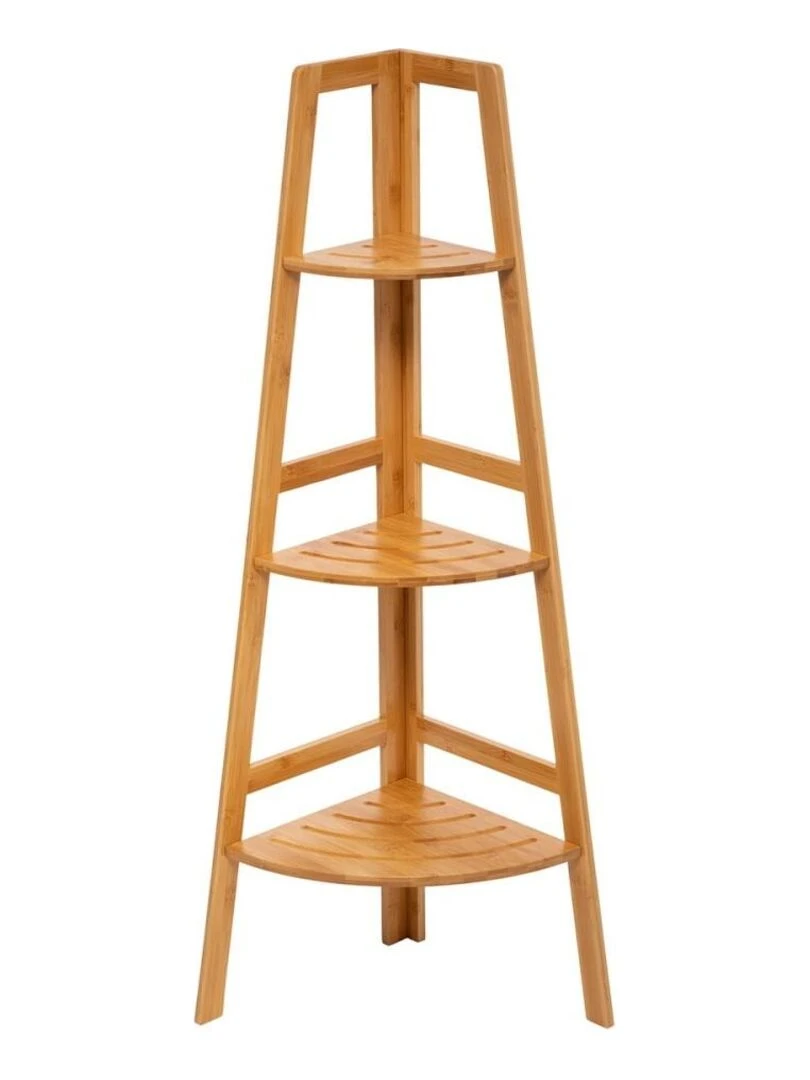 Etagère d'angle 3 niveaux bambou Beige