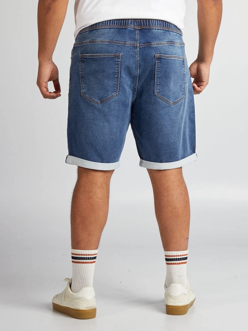 Pantalon chino coupe slim en lin mélangé   Bleu