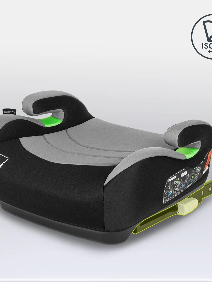 Réhausseur bas LIONELO Luuk Fix i Size Groupe 2/3 ISOFIX Gris Noir Gris