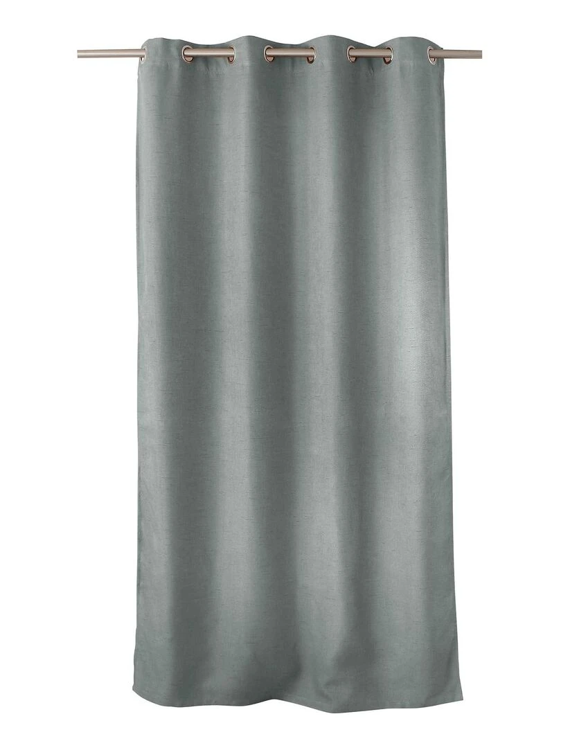 Rideau occultant uni et fileté   Gris clair