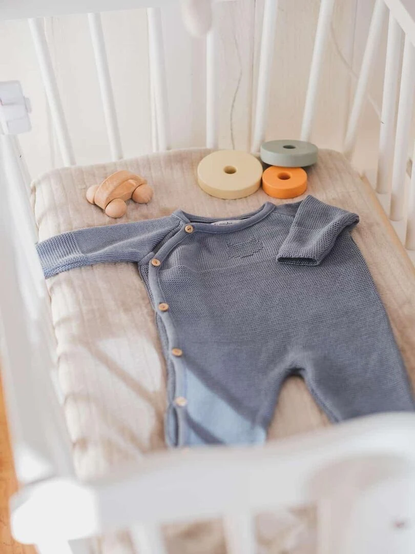 Combinaison en coton Petits Chats Bleu