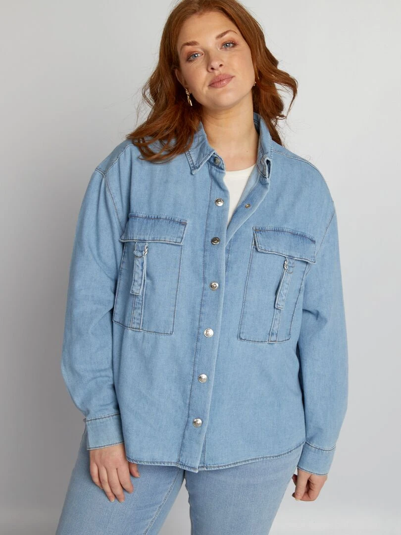 Surchemise en jean   Bleu