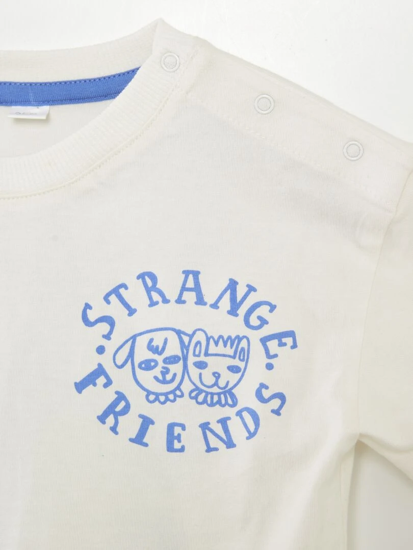 T shirt à col rond X Little Bad Wolf   Mixte   Blanc