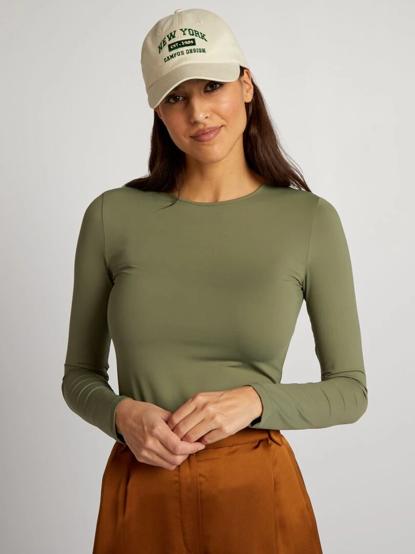 T shirt en maille stretch Vert