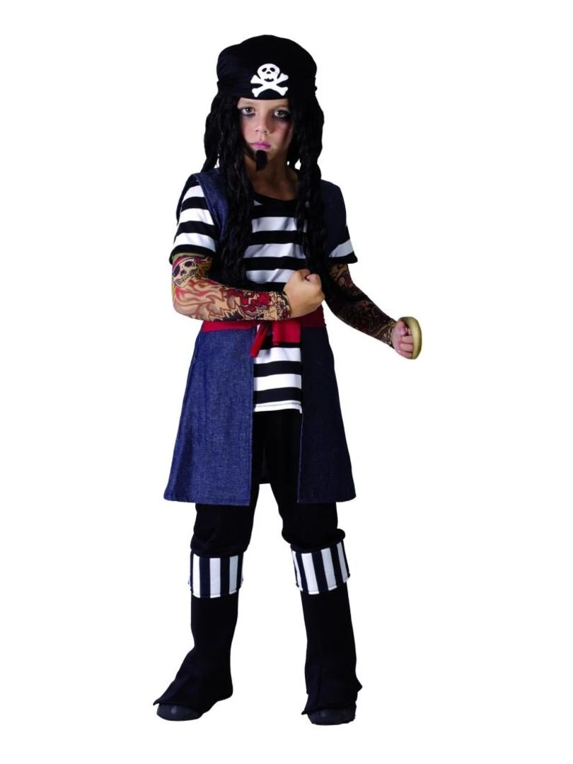 Déguisement Pirate tatoué luxe enfant Bleu