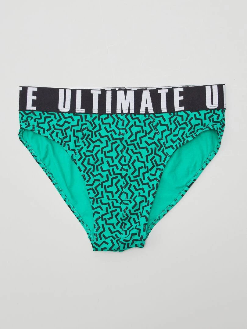 Lot de 3 slips avec imprimé   Noir/bleu/vert