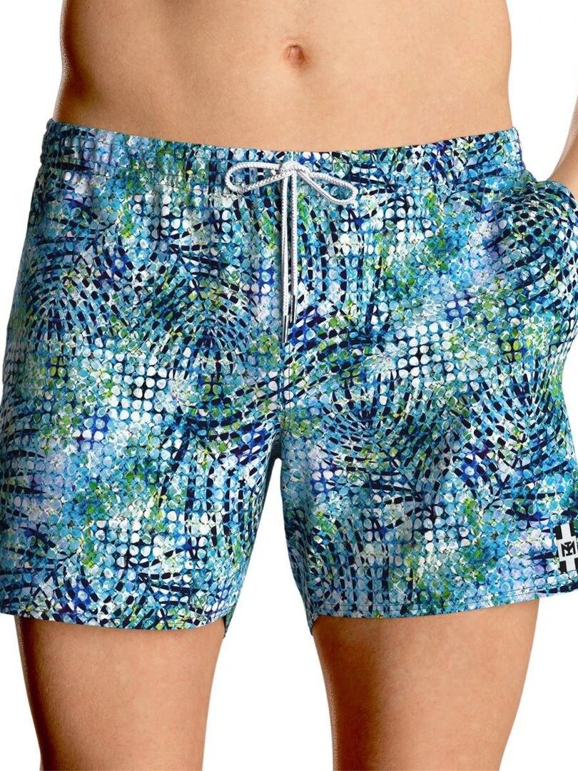 Short d'été bleu ceinture élastiquée avec cordon de serrage Bleu