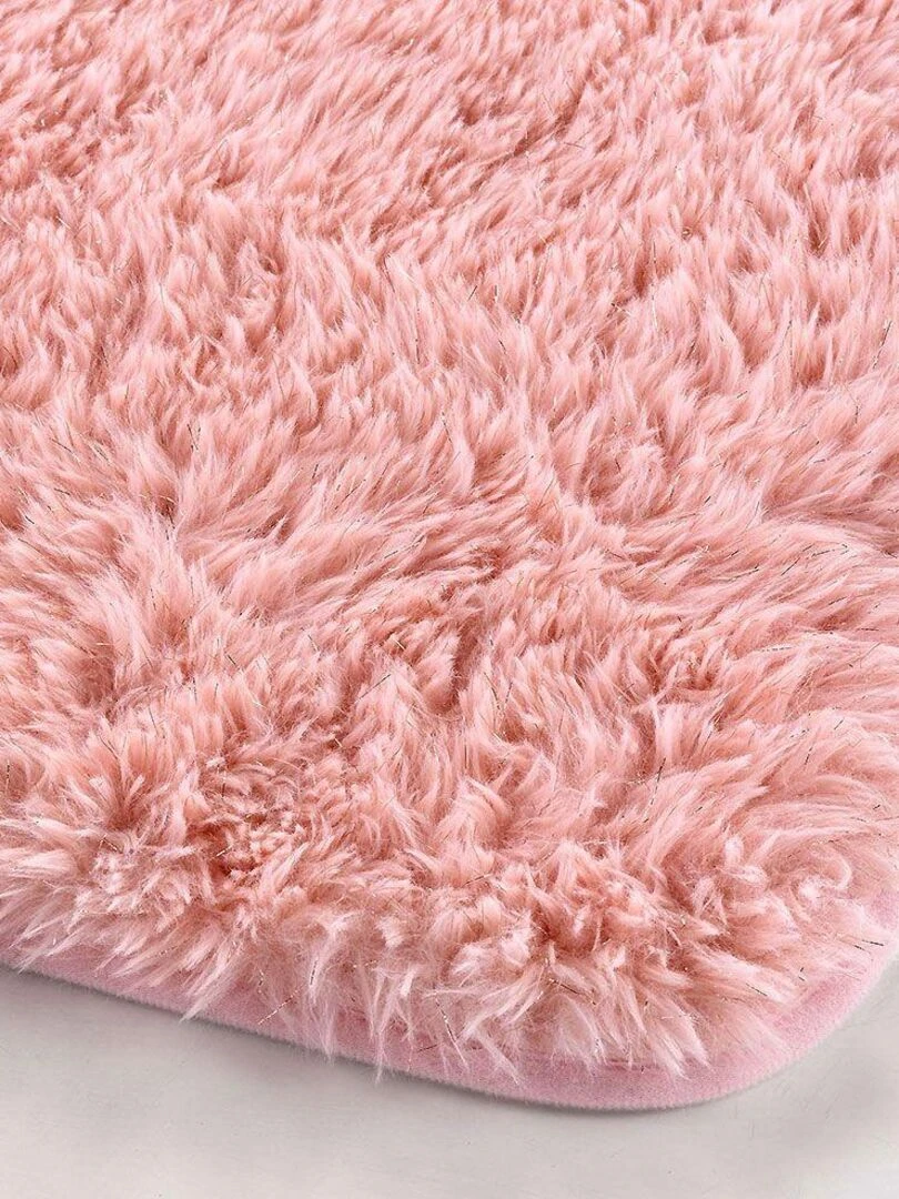 Tapis rectangulaire Queeny rose Rose