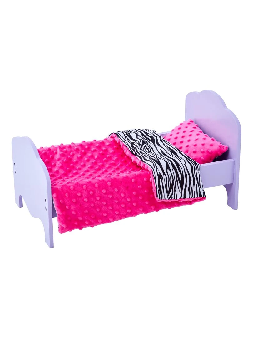 Lit de poupée 45 cm draps accessoires nurserie Olivia's Little World rose violet TD 11929 1H   N/A