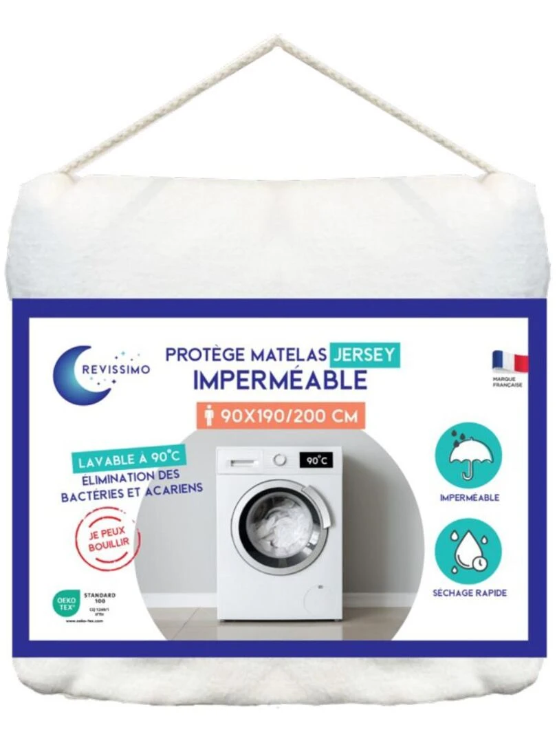 Future Home   Protège matelas imperméable polyester bonnets 27 cm   Blanc