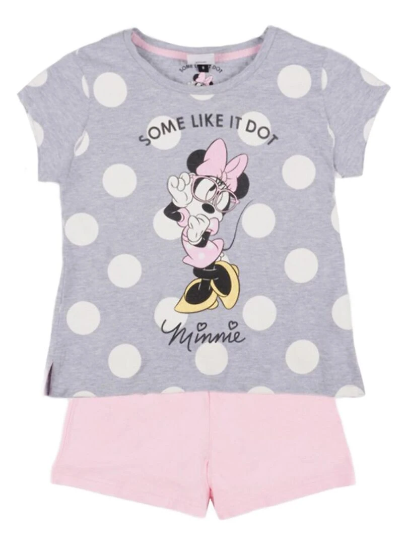 Pyjama short t shirt Minnie Dots Disney gris Gris