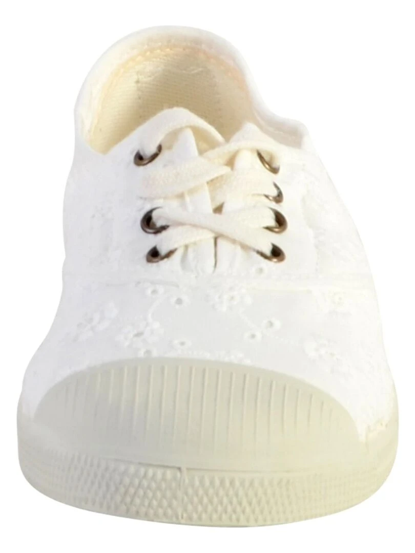 Tennis Lacet Natural World Ingles Bordado Tintado   Blanc