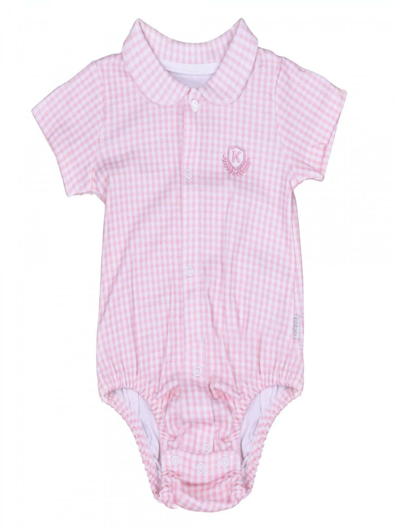 Body bébé manches courtes Vichy Karl Rose