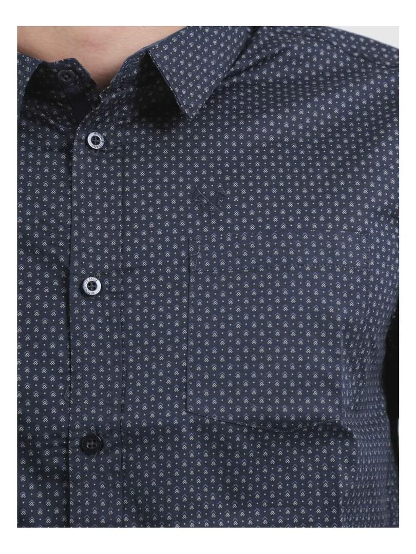 Chemise manches longues motifs TOPALGA Bleu marine