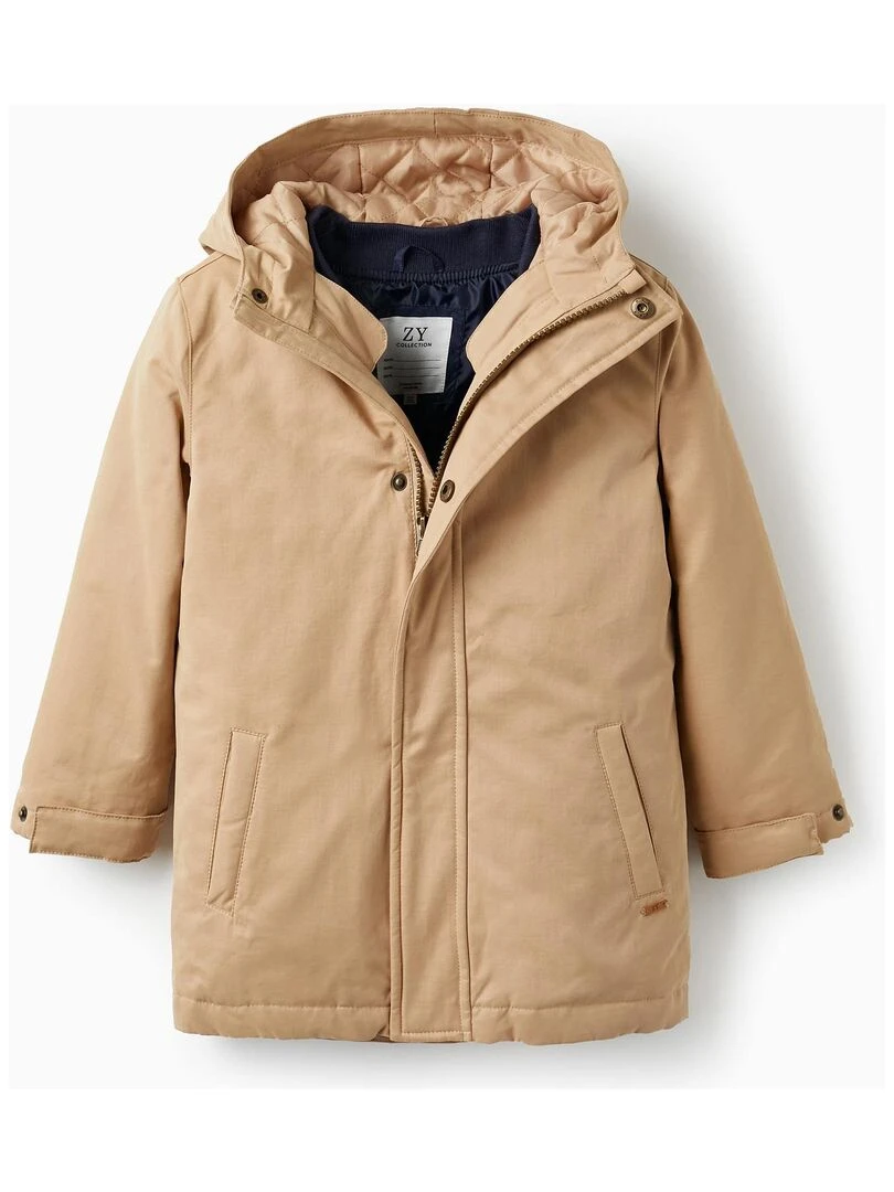 Ensemble 3 en 1 de Parka + Gilet Amovible pour Garçon Beige
