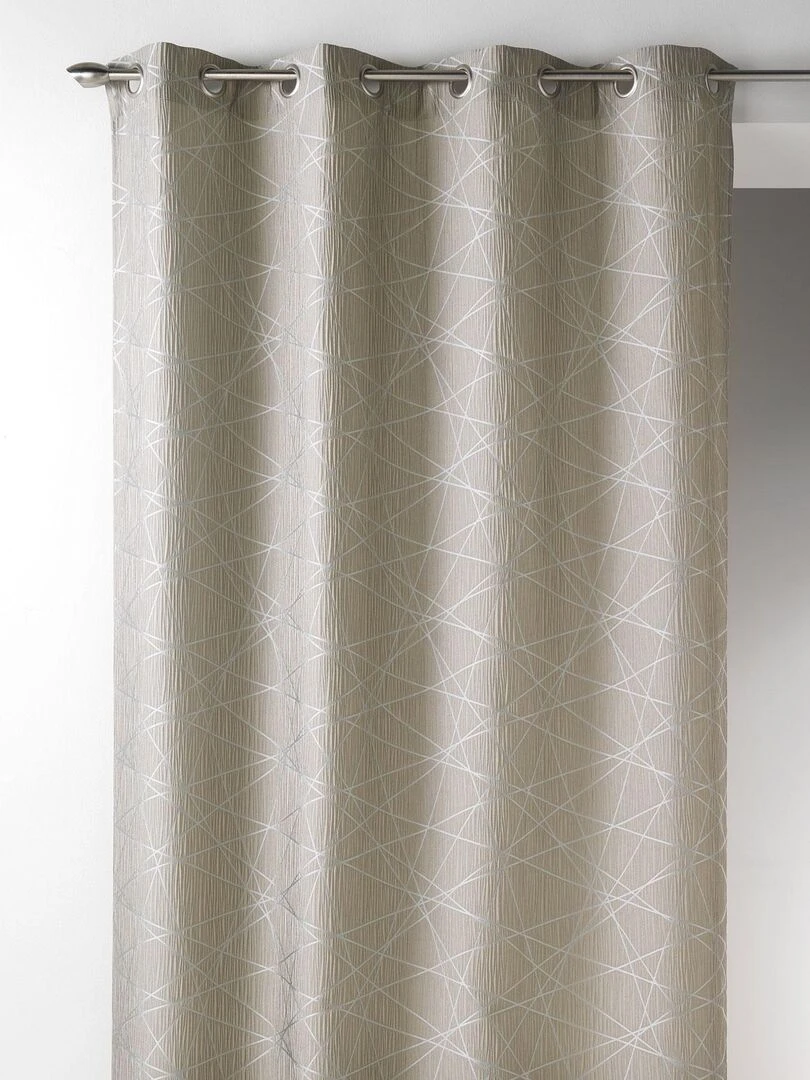 Rideau en Jacquard à Imprimés Design Beige