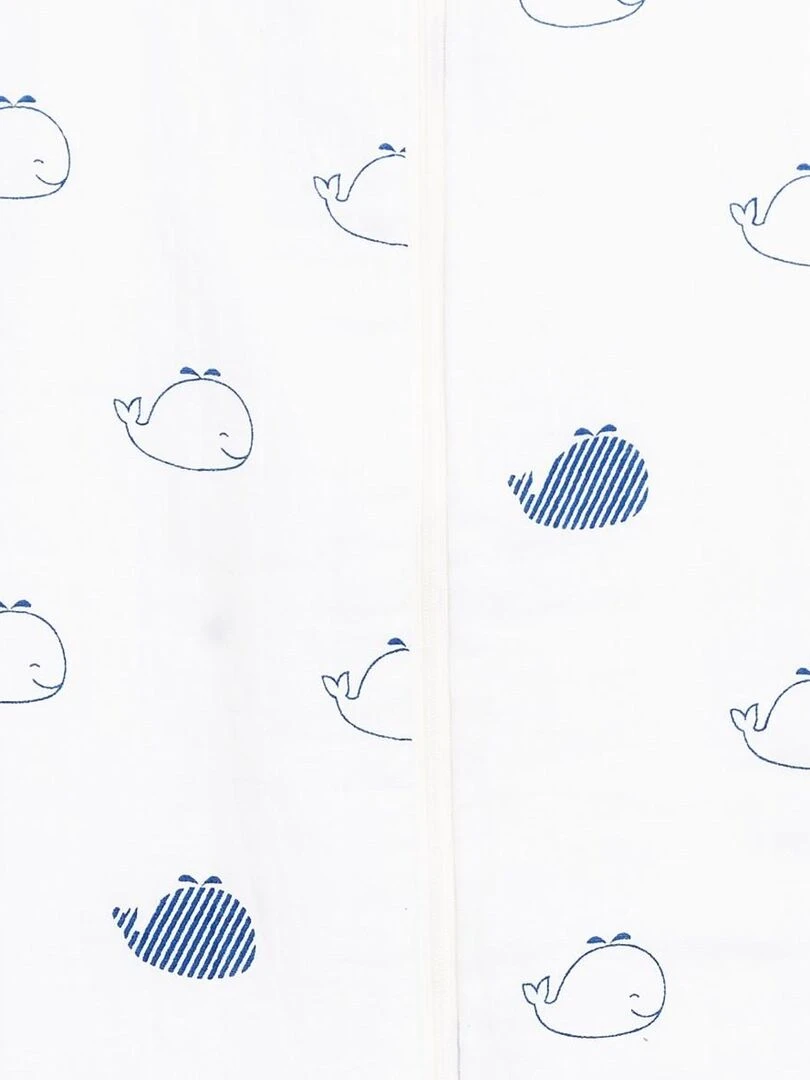 Gigoteuse en coton bio blanc   SAUTHON   Blanc Bleu