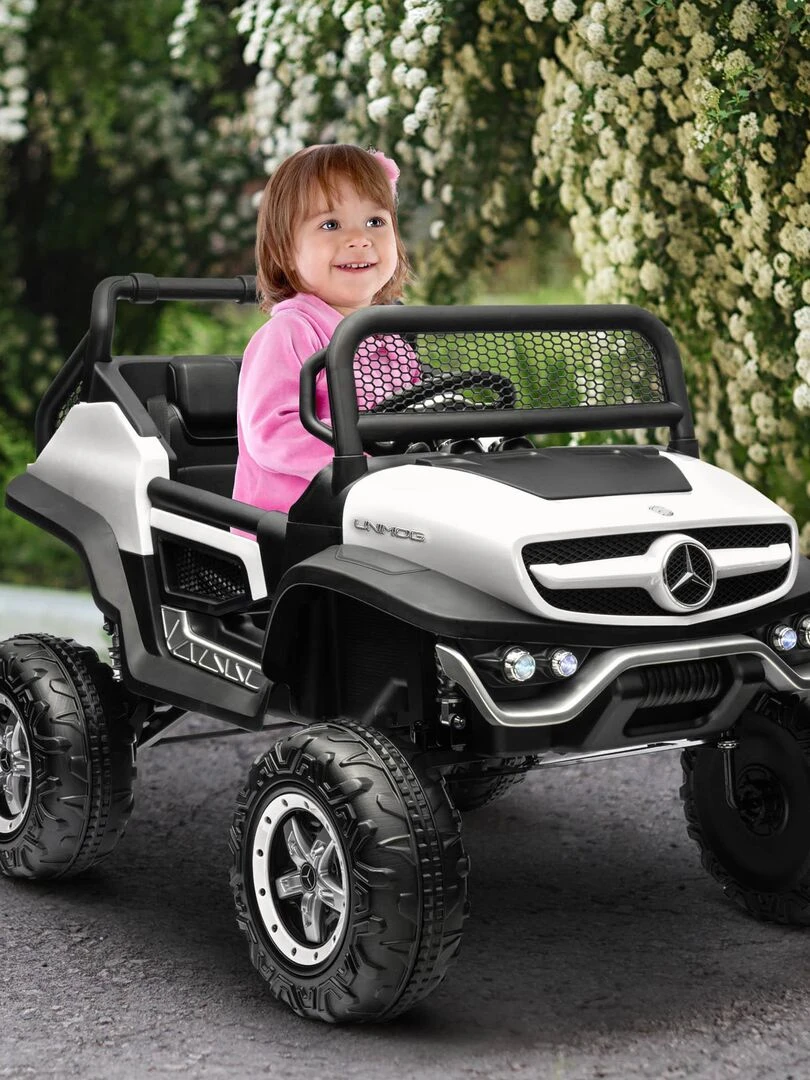 Voiture 4x4 électrique enfant avec télécommande   Blanc