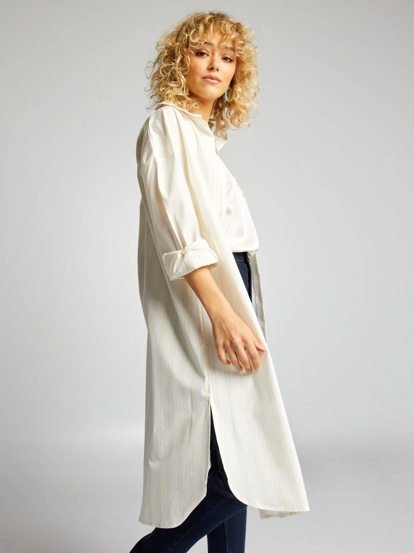 Chemise longue Beige