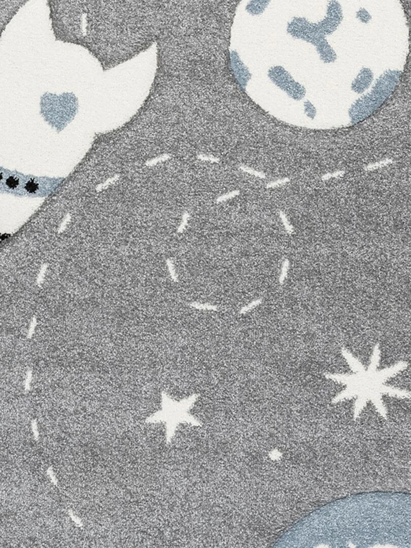 Tapis enfant ASTRO FUSÉ LL en polypropylène doux et soyeux Gris