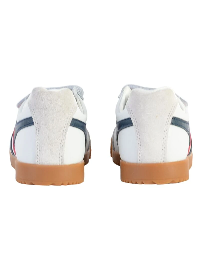 Basket Cuir Enfant Gola Harrier Leather Strap   Blanc