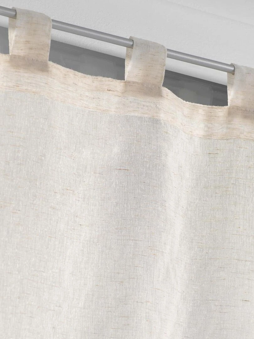 Paire de vitrages Effet lin tissé Beige