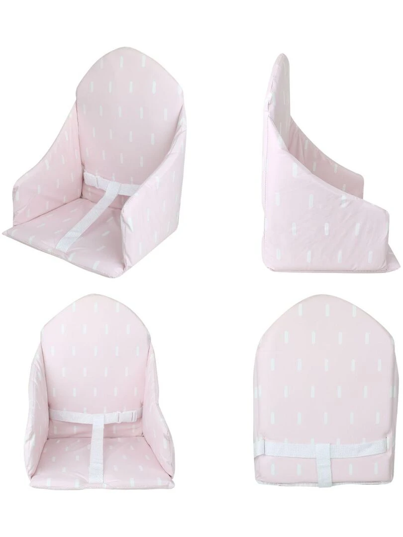Coussin d'assise universel Miam avec harnais pour chaise haute bébé   Monsieur Bébé   Rose