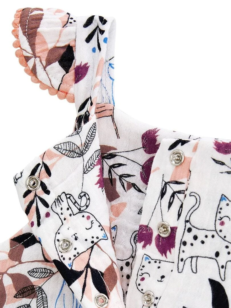 Barboteuse bébé en gaze de coton Imany   Ecru