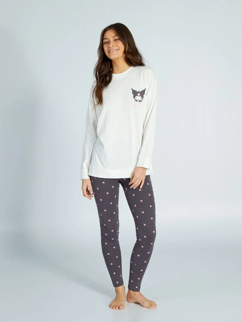 Ensemble pyjama 'Hello Kitty' 2 pièces Blanc