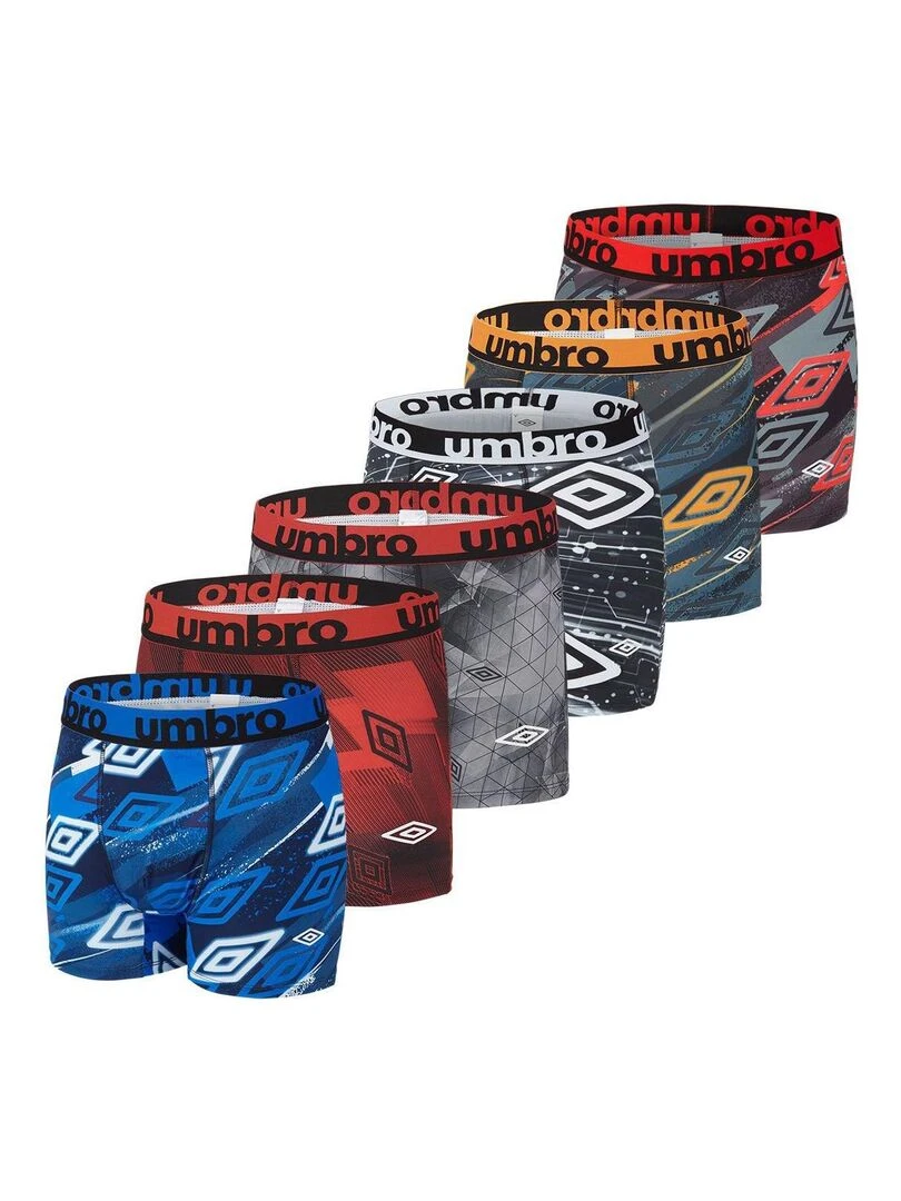 Pack Surprise de 6 Boxers microfibre homme Umbro   Rouge