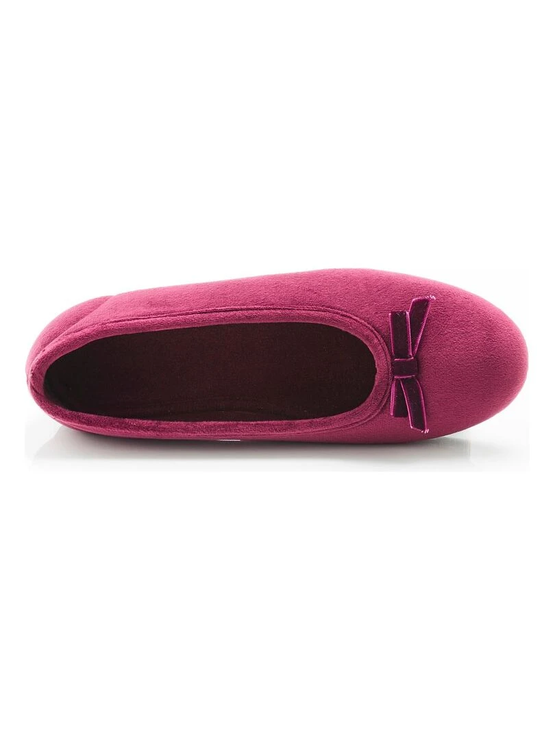 Ballerines aspect velours Damart Rouge