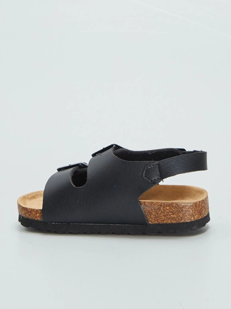 Sandales avec brides à scratch à la cheville   noir