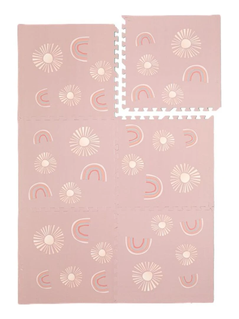 Tapis De Jeu Enfant Puzzle Arc En Ciel par Kidolo 120 x 180 cm Rose