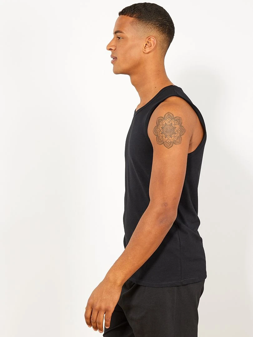 Débardeur nuit en jersey uni   noir