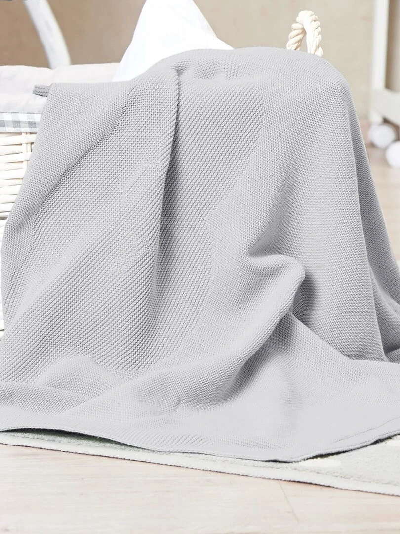 Couverture bébé nuage en coton 70 x 100 cm   Gris