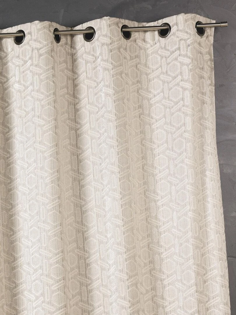 Rideau jacquard à imprimés design Blanc cassé