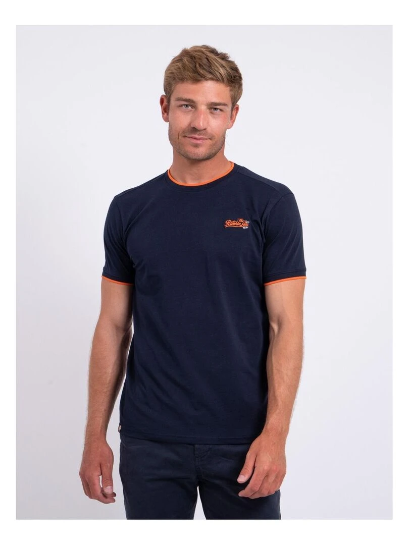 T shirt col rond pur coton NENABAR Bleu marine