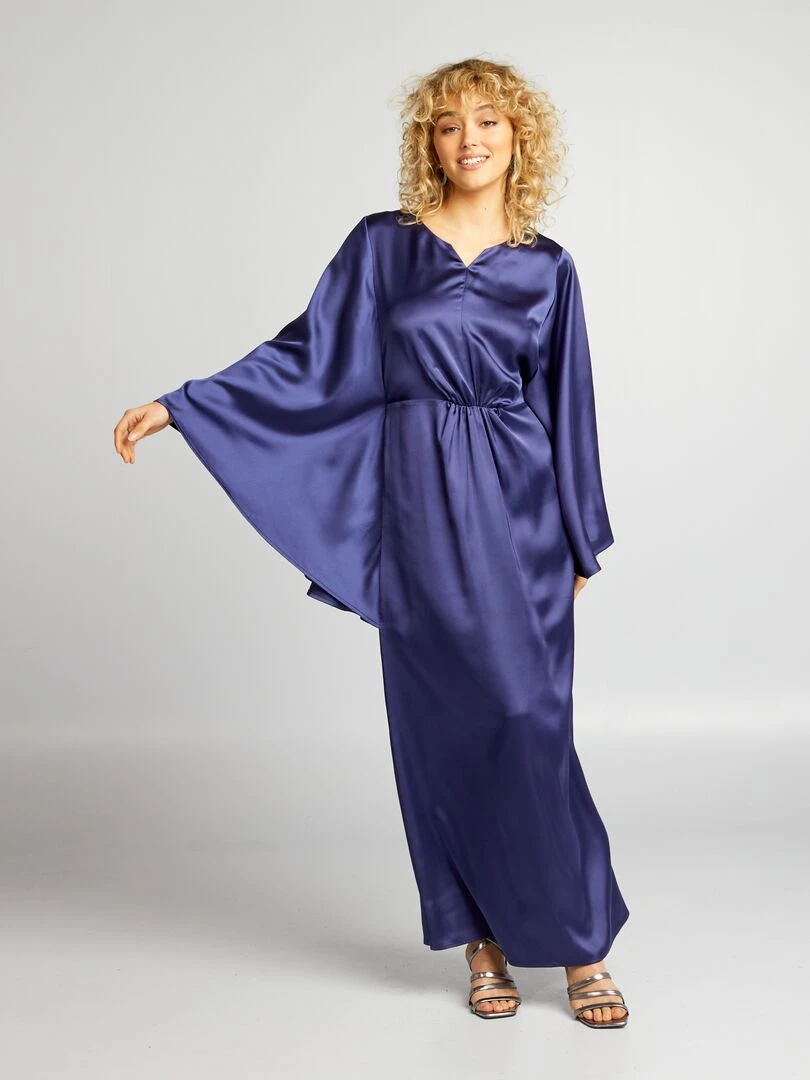 Robe satinée Bleu