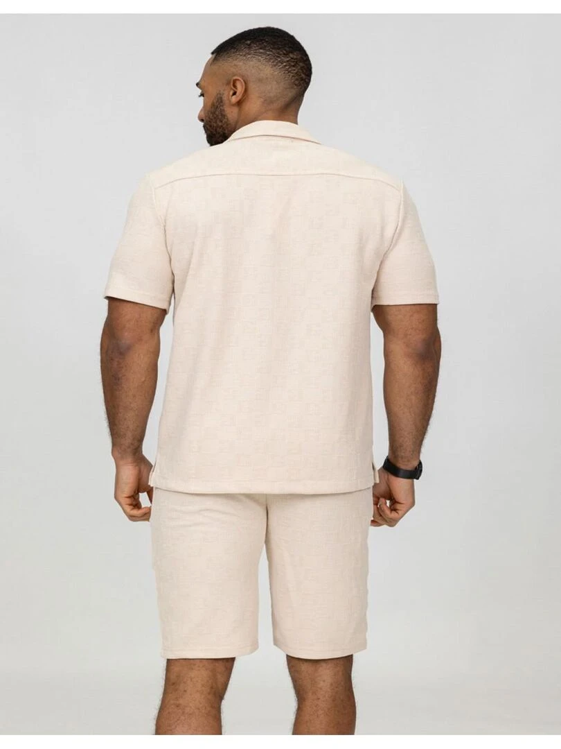 Ensemble Short Chemise Kebello   Beige