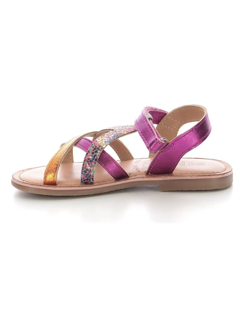 Sandales Cuir Canissa   Rose fushia