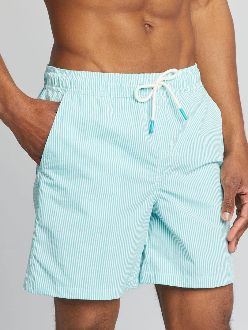 Short de bain rayé   Vert clair