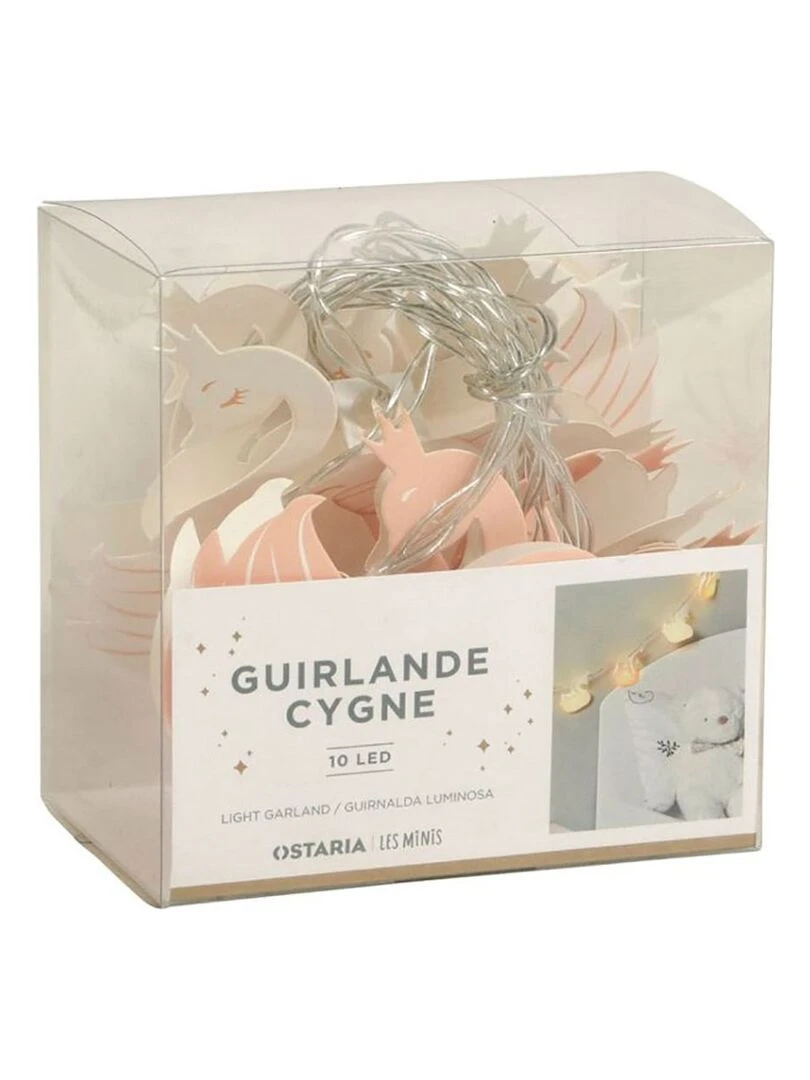Guirlande LED cygne rose   Rose
