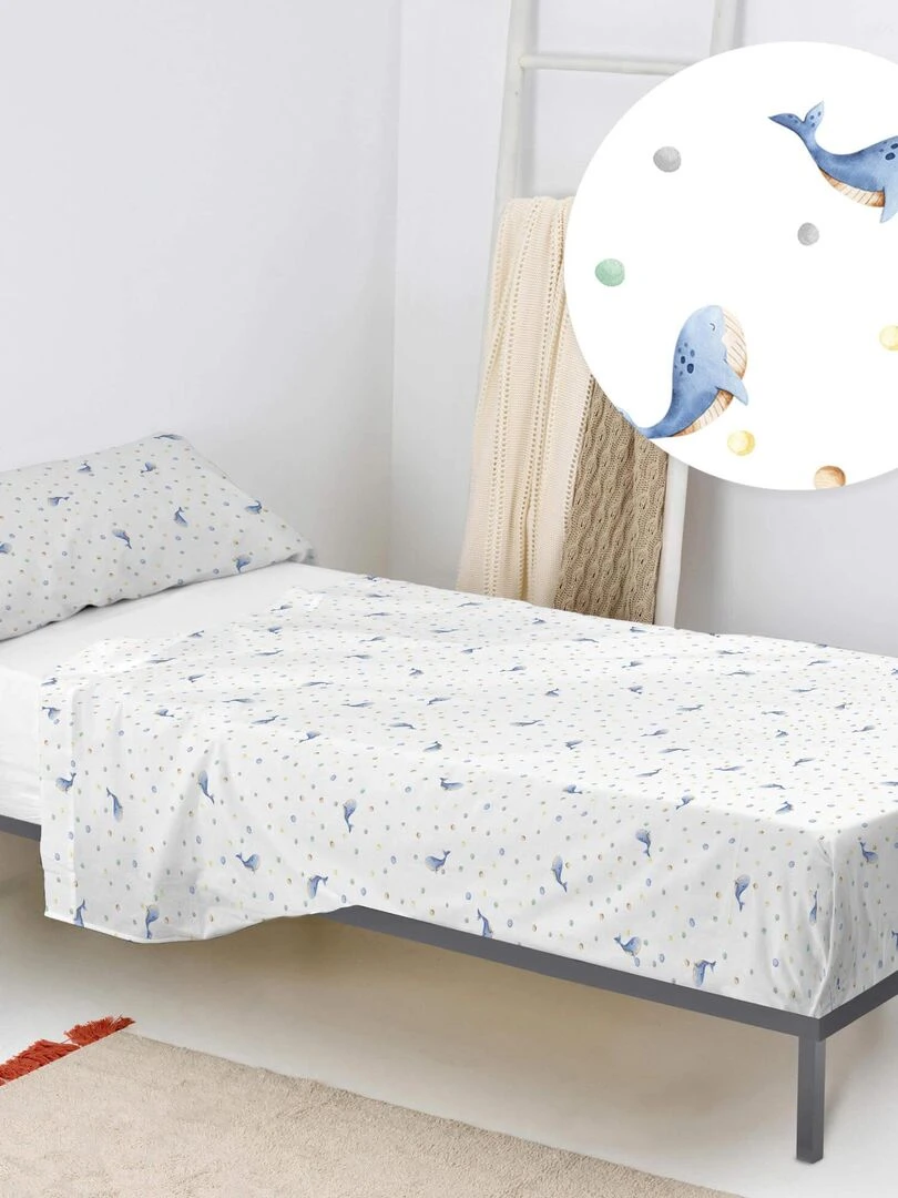 Parure de lit 2 pièces Baby whale "Happyfriday" Multicolore