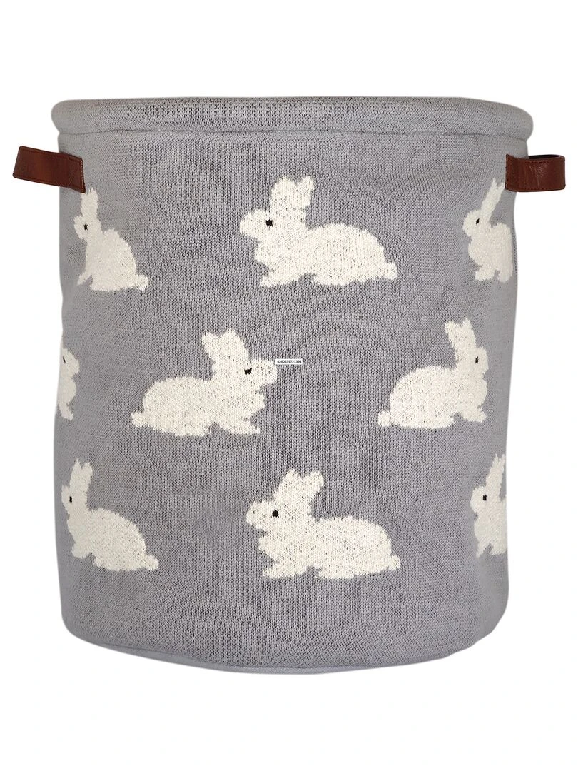 Panier de rangement en coton Gris clair