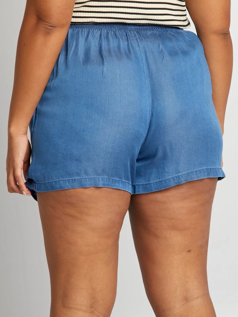 Short en tencel   Bleu