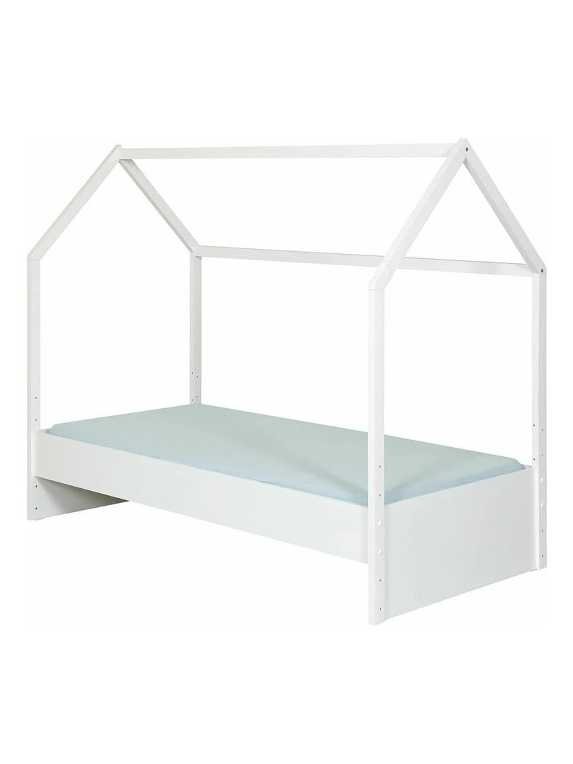 Pack lit cabane avec matelas Pika AKITEN RETAIL Blanc Blanc
