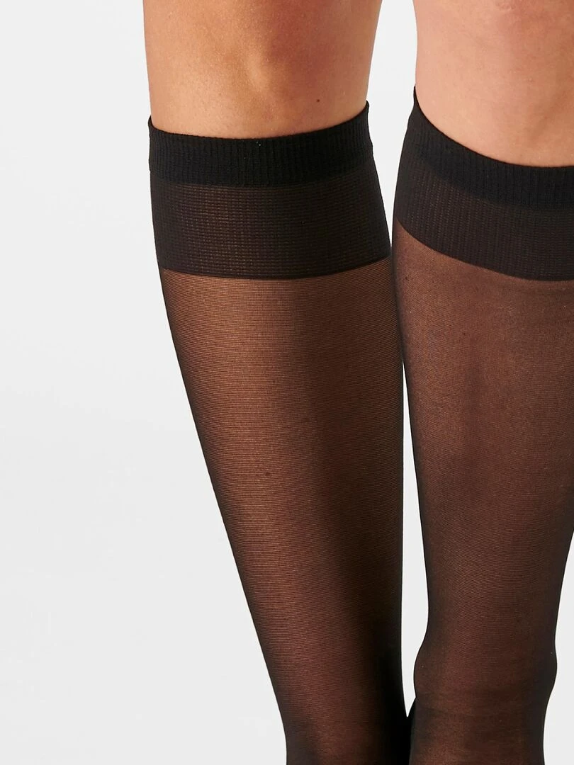 Lot de 4 paires de mi bas voile 20D   Damart   Noir