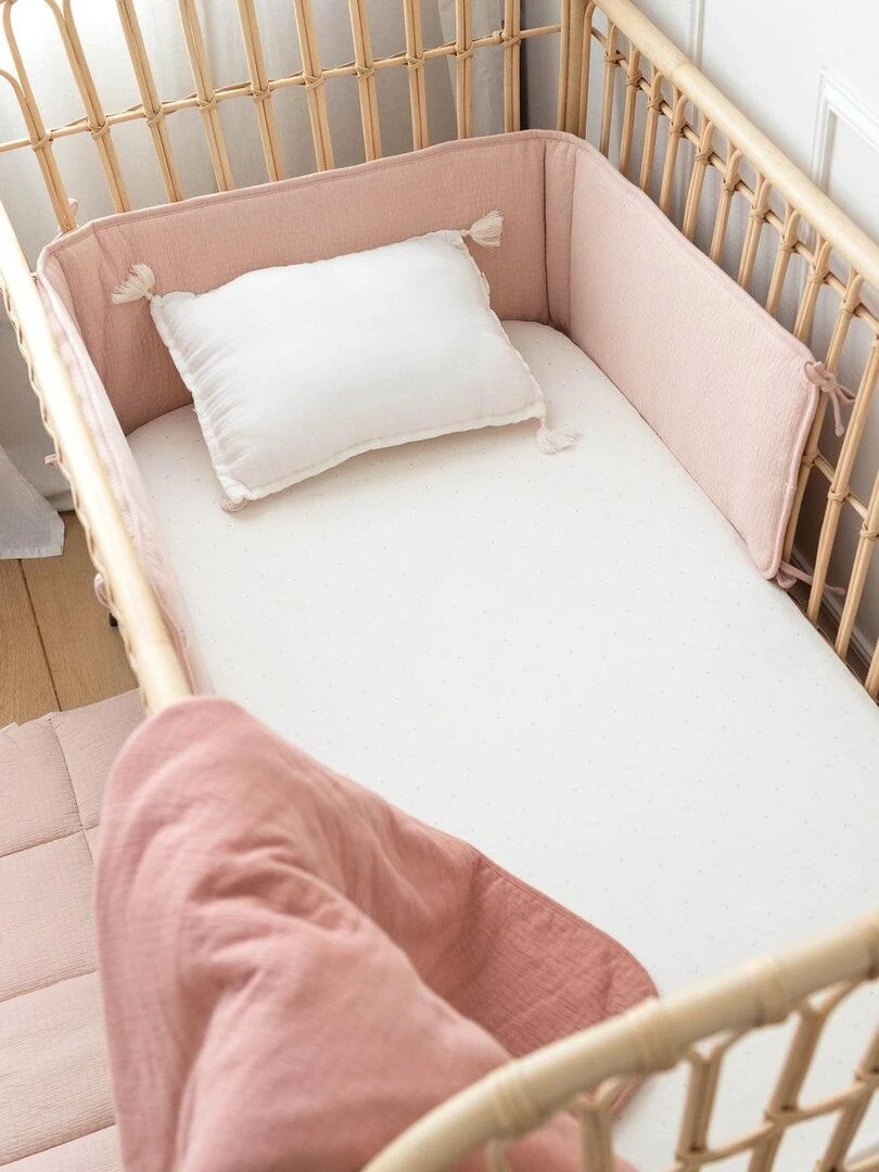 Bemini Tour de lit et parc Pady tetra jersey Rose clair
