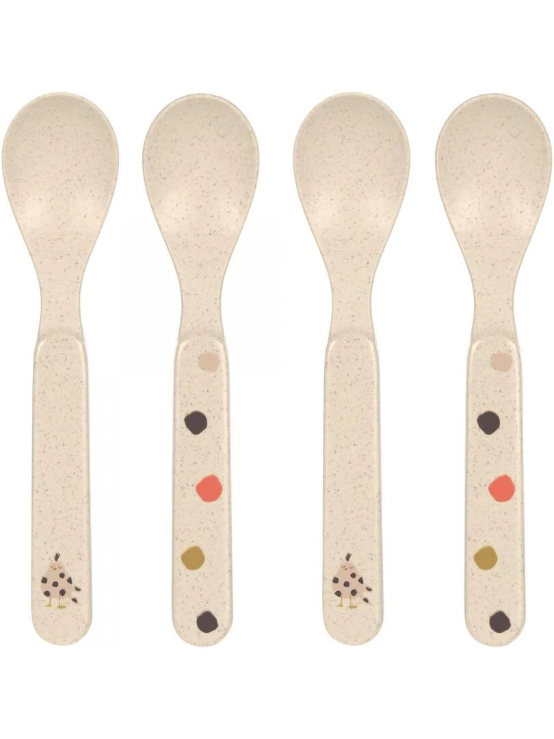 Lot de 4 cuillères Little Mateys orange épicé Beige